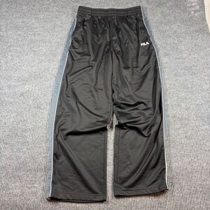 Vintage Fila Sweatpants Men's XL Track Black Gray Stripe Elastic Waist Athletic